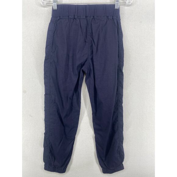 EILEEN FISHER Pants 2XS Stretch Linen Ankle Pull On Knit Waistband Tapered Blue - Picture 3 of 16